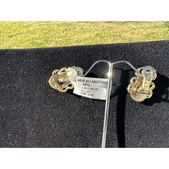 NWT Heidi Daus Czech Crystal, Glass & Plated Egypt Scarab Earrings omega back - Picture 6 of 10